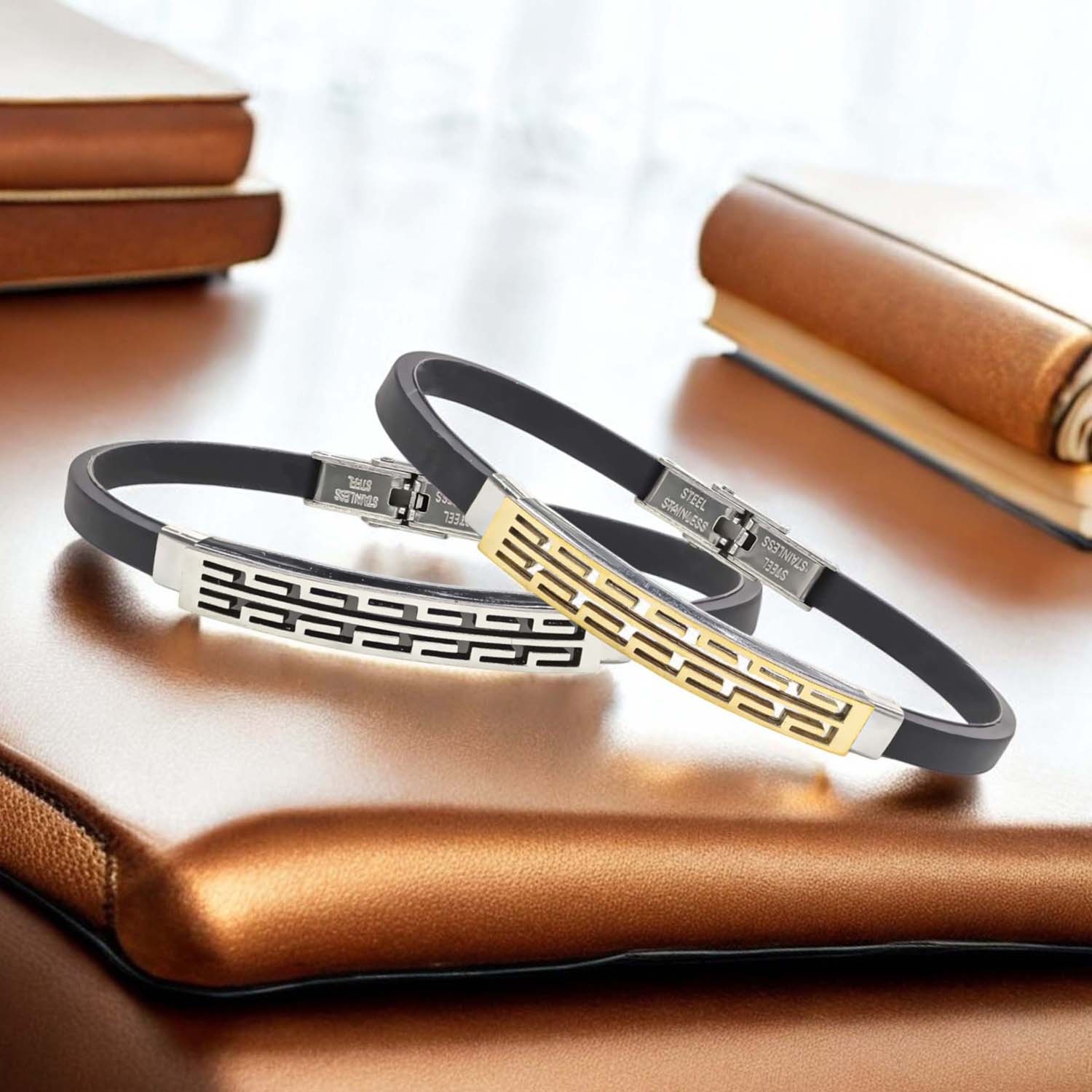 
             Ranel Takı Desenli Çelik Bileklik 3810SCB018 
        