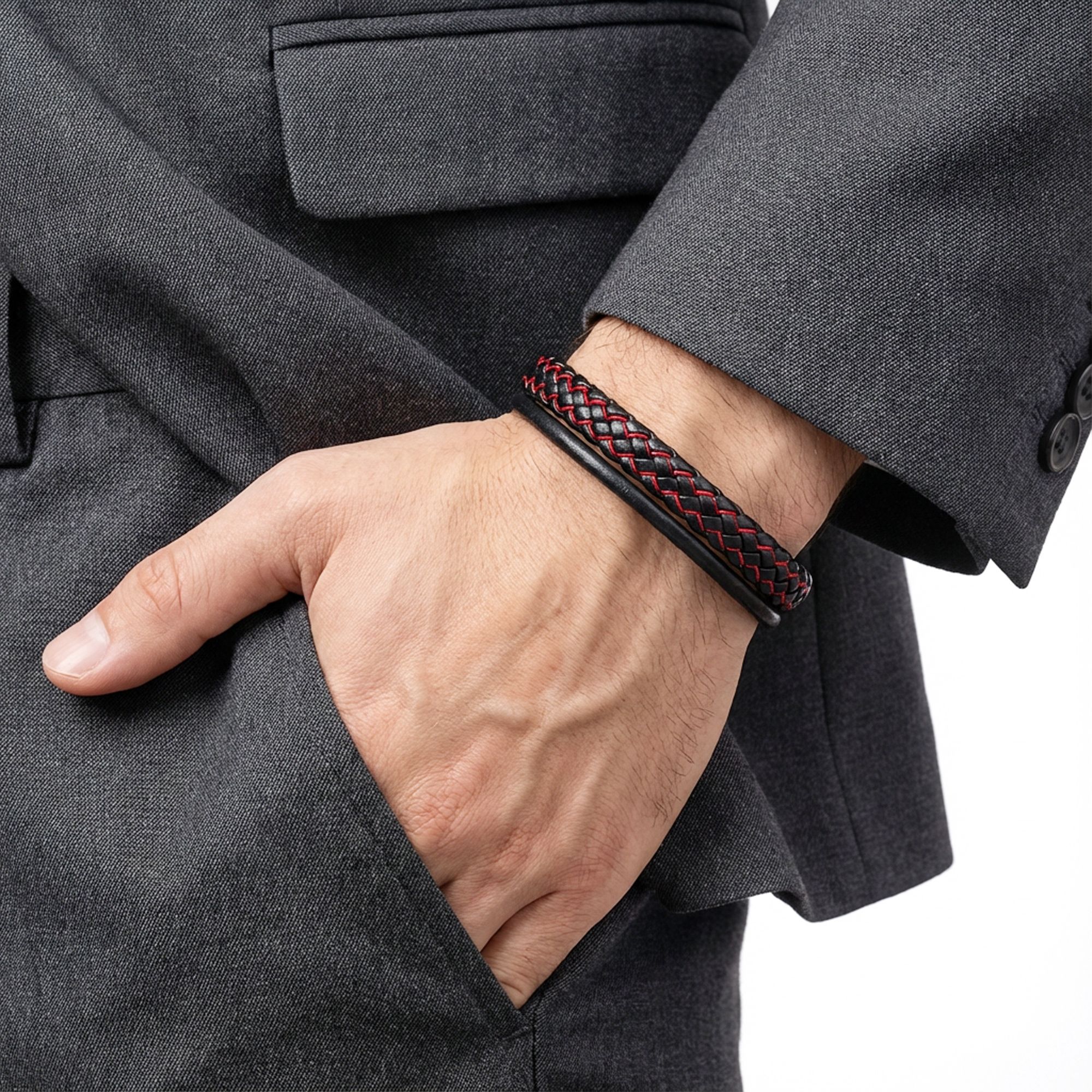 
             Ranel Takı Kırmızı Renk Çoklu Deri Bileklik 38103B5D5 
        