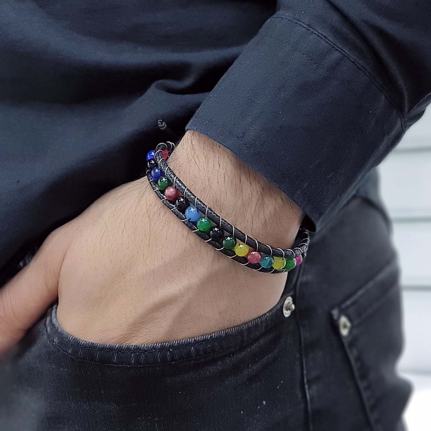 
             Ranel Takı Çakra Doğaltaş Çelik Tel Örgülü Makrome Bileklik 38102B5D4 
        