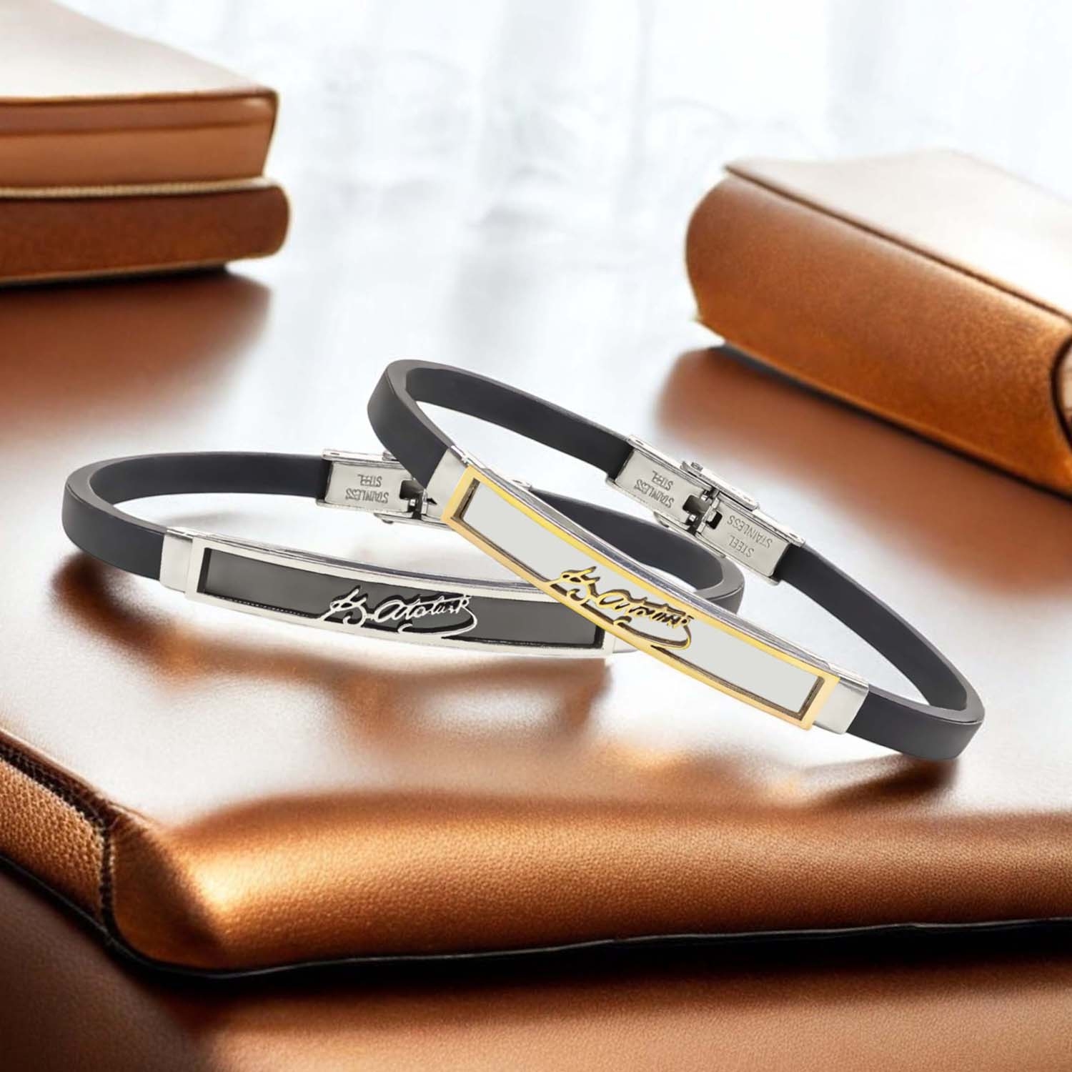 
             Ranel Takı Kemal Atatürk İmzalı Çelik Bileklik 3810SCB014 
        