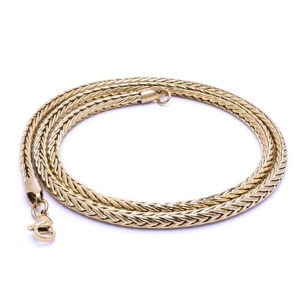 
             Ranel Takı Oval Kral Bakla Örgülü Çelik Kolye 4Mm 3810CEK022 
        
