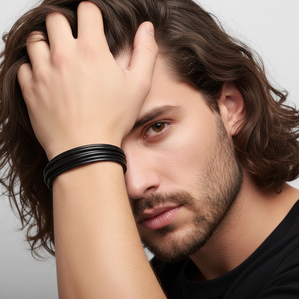 
             Ranel Takı Erkek Bileklik | Siyah Çoklu Katmanlı Tasarım 38103B13D2 
        