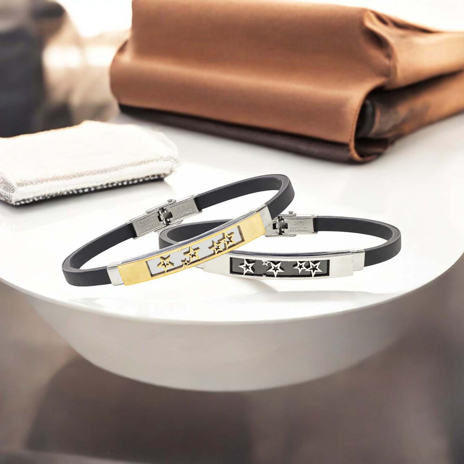 
             Ranel Takı Galaksi Yıldızlar Desenli Çelik Bileklik 3810SCB021 
        