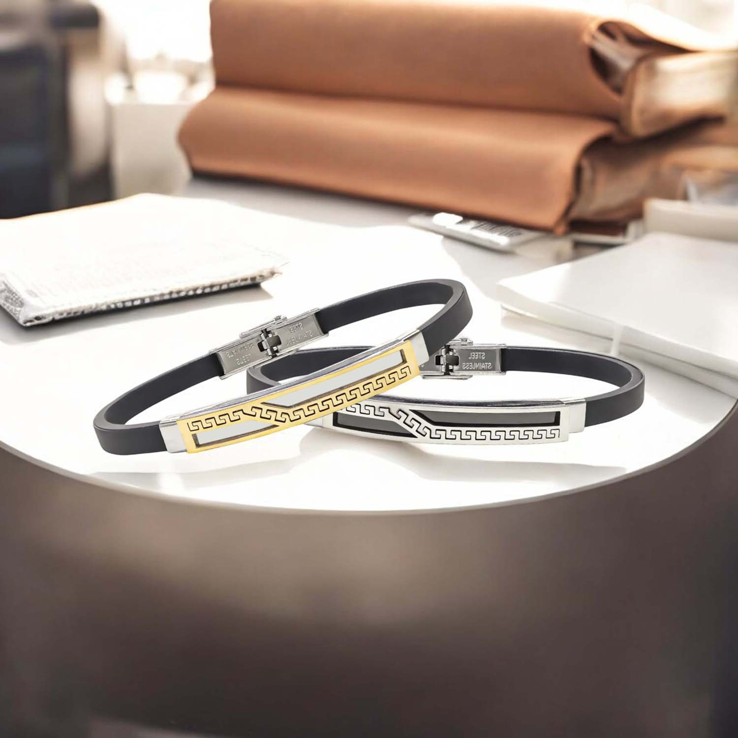 
             Ranel Takı Desenli Çelik Bileklik 3810SCB001 
        