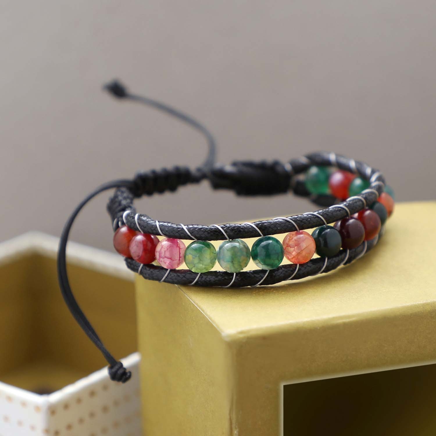 
             Ranel Takı Çakra Doğaltaş Çelik Tel Örgülü Makrome Bileklik 38102B5D4 
        