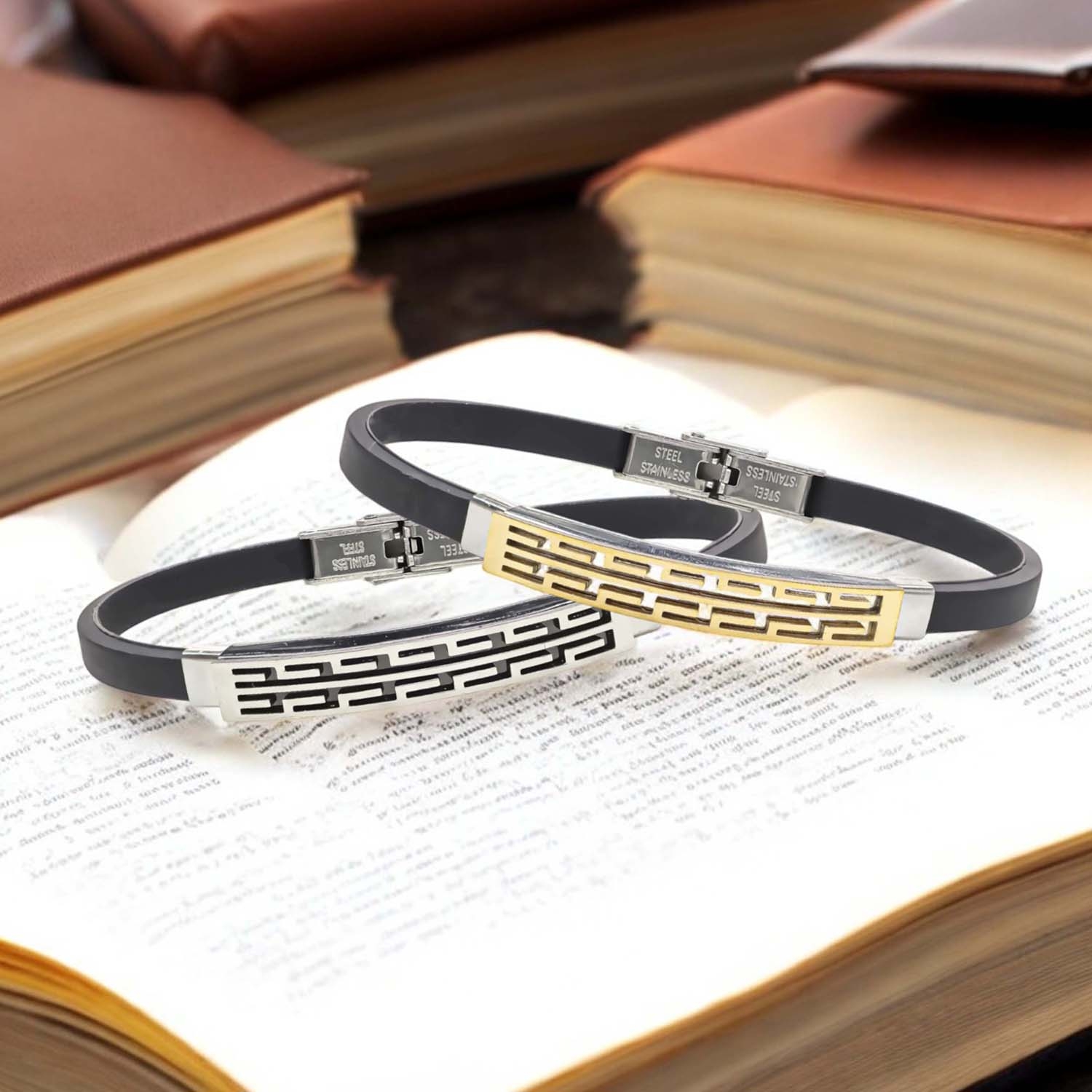 
             Ranel Takı Desenli Çelik Bileklik 3810SCB018 
        