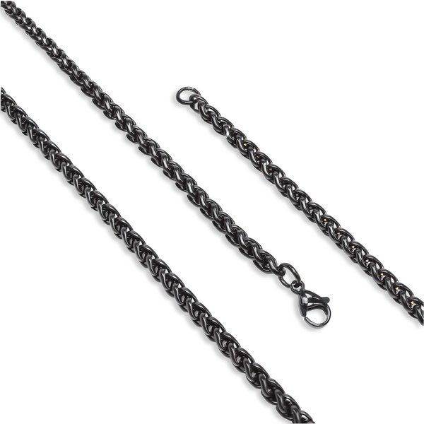 
             Ranel Takı Siyah Renk Çelik Kolye 4Mm 3810CEK016 
        