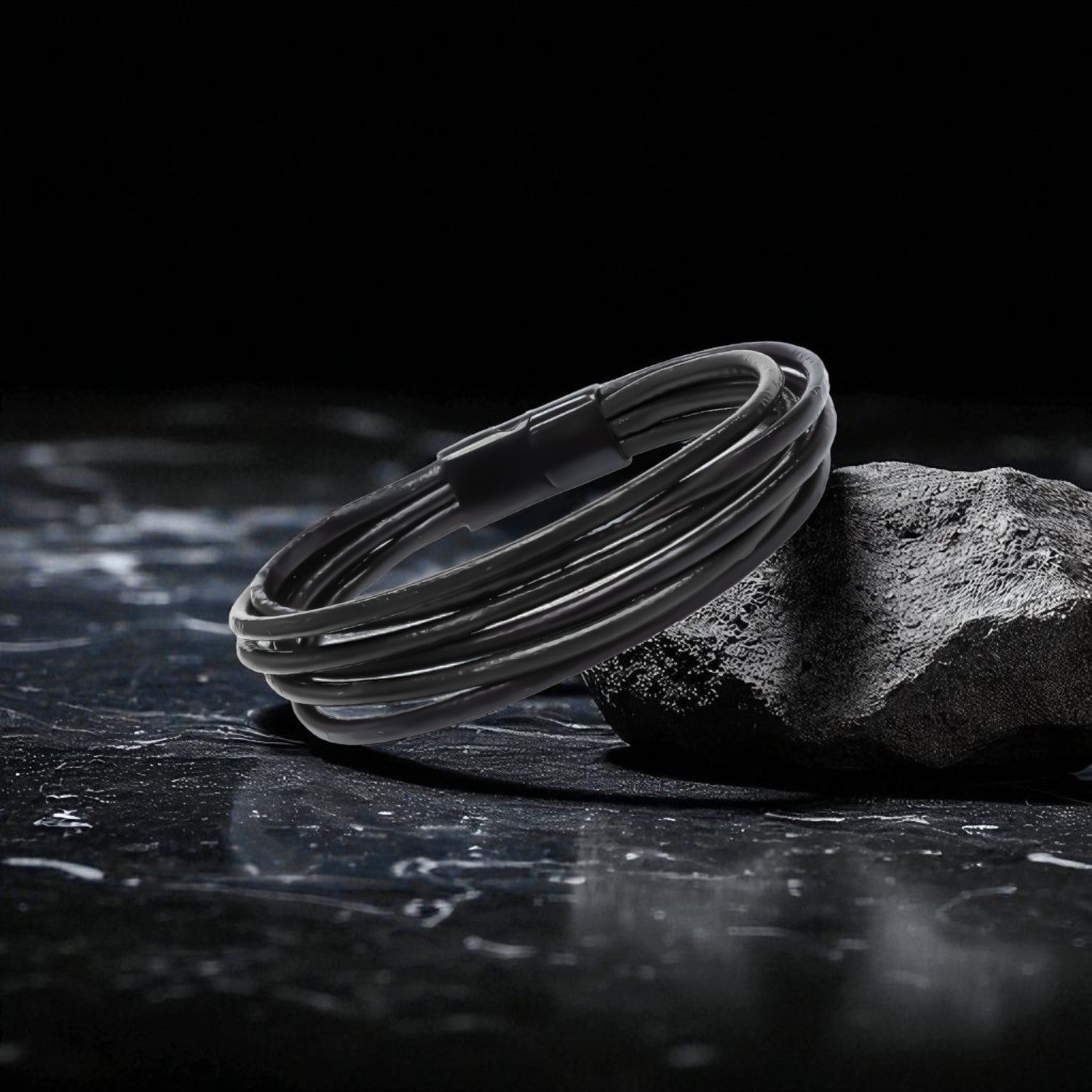 
             Ranel Takı Erkek Bileklik | Siyah Çoklu Katmanlı Tasarım 38103B13D2 
        