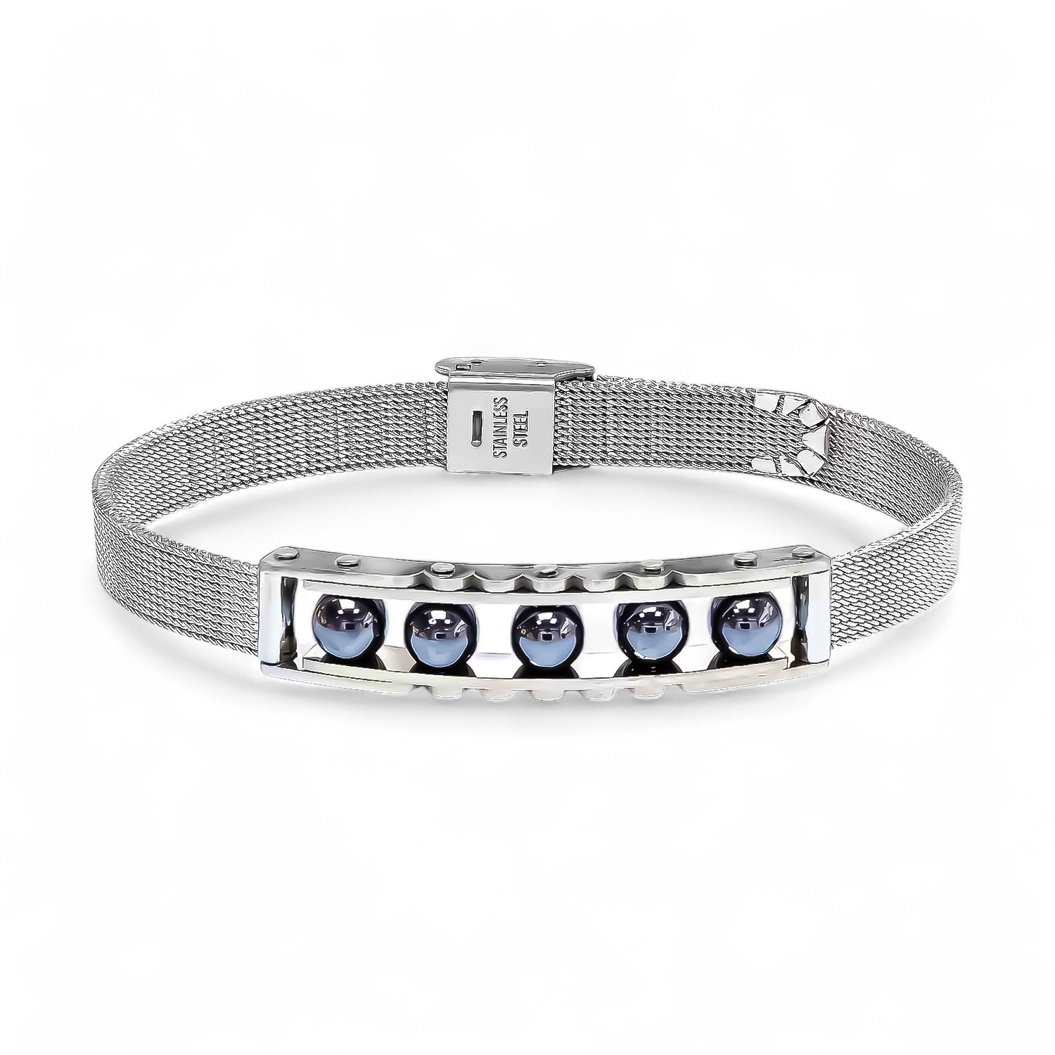 
             Ranel Takı Hematit Taşı Ve Paslanmaz Çelik Bileklik 38102B23D5 
        