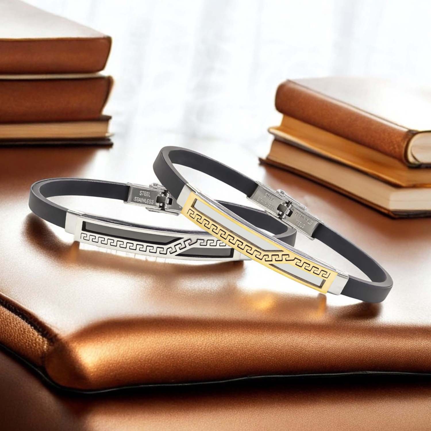 
             Ranel Takı Desenli Çelik Bileklik 3810SCB001 
        