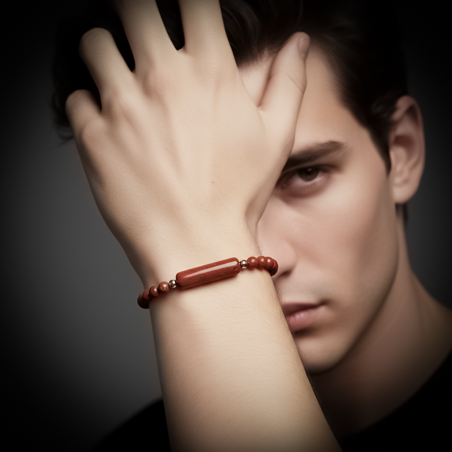 
             Ranel Takı Kırmızı Jasper Doğaltaş Çelik Halat Ve Çelik Klipsli Bileklik 38102B19D5 
        