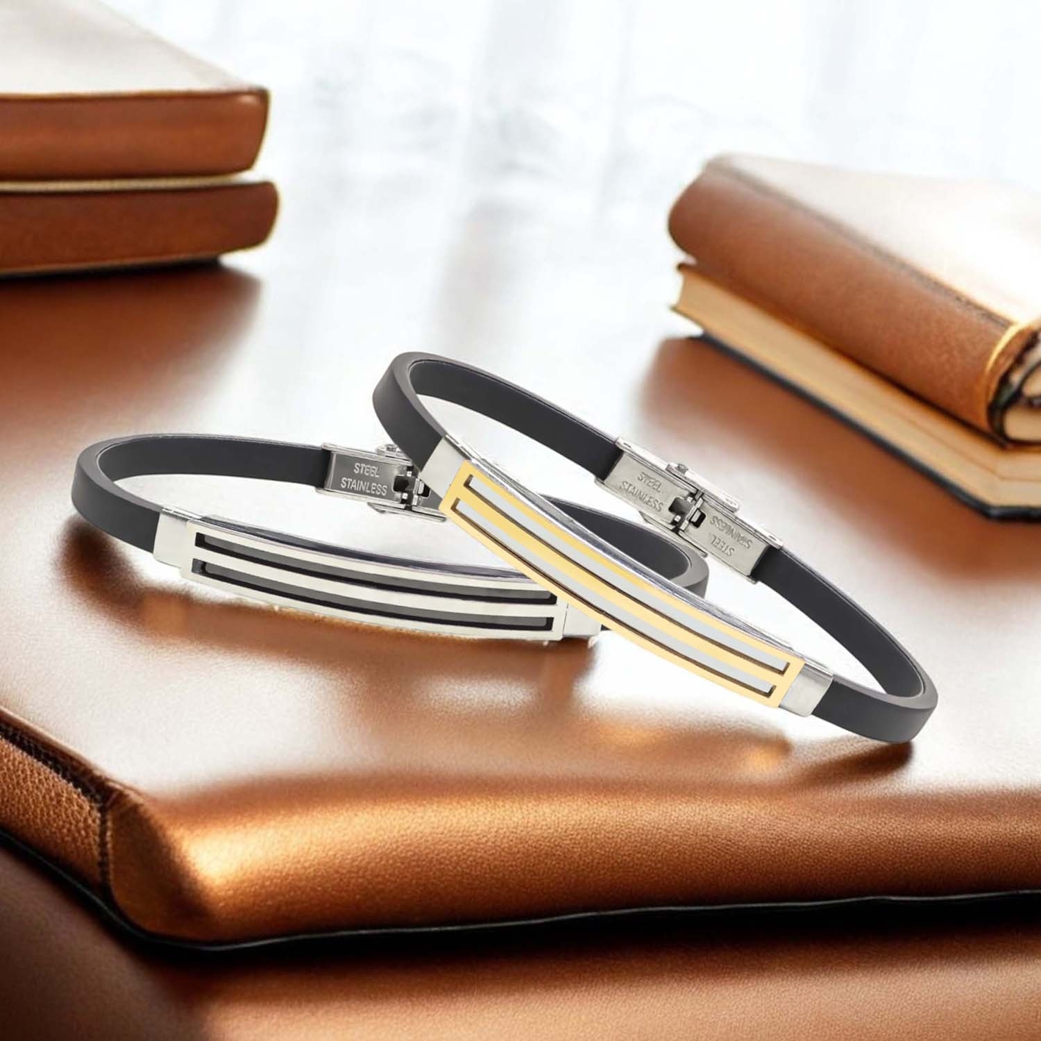 
             Ranel Takı Desenli Çelik Bileklik 3810SCB027 
        