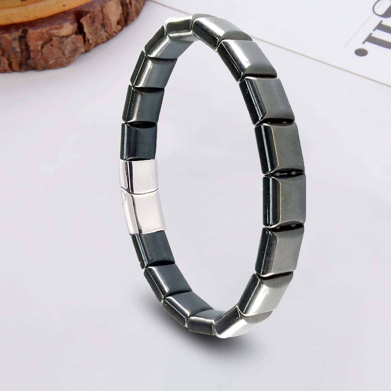
             Ranel Takı Kare Hematit Doğaltaşlı Çelik Halat Ve Klips Bileklik 38102B4D1 
        